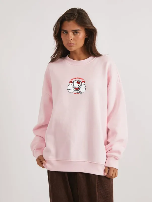 Hello Kitty x Skinnydip Hello Holidays Sweatshirt In Pink sold by Skinnydip London
