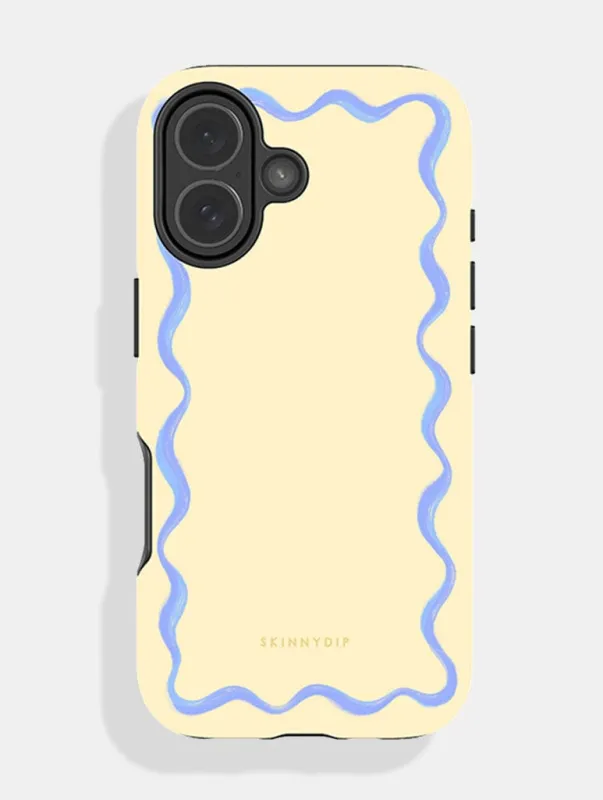 Wavy Frame Butter with Blue Ultra Protective iPhone Case sold by Skinnydip London