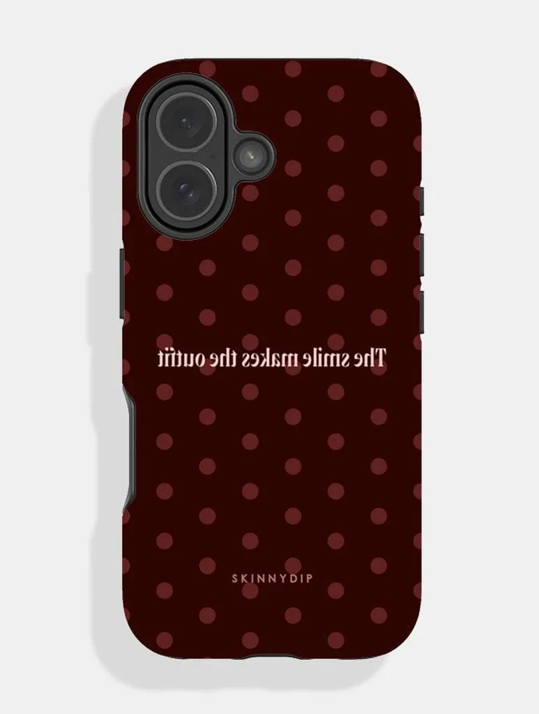 The Smile Makes the Outfit Ultra Protective iPhone Case sold by Skinnydip London