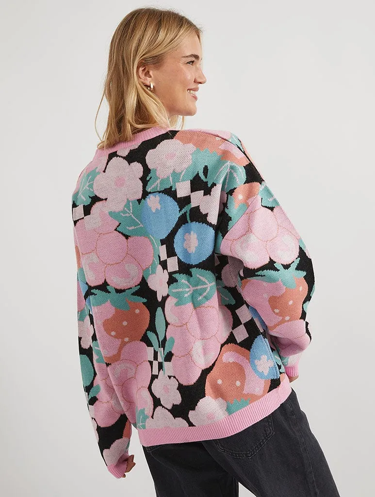 Oversized Fruit Black Knitted Jumper sold by Skinnydip London product image thumbnail 4