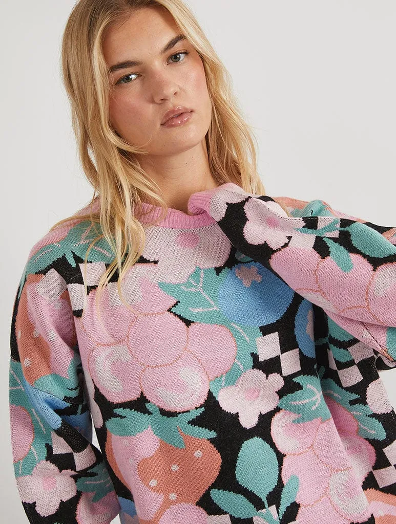 Oversized Fruit Black Knitted Jumper sold by Skinnydip London product image thumbnail 2