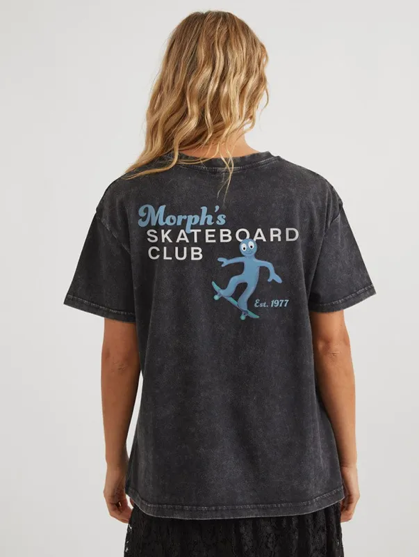 Morph x Skinnydip Skateboard Club T-Shirt In Acid Wash sold by Skinnydip London