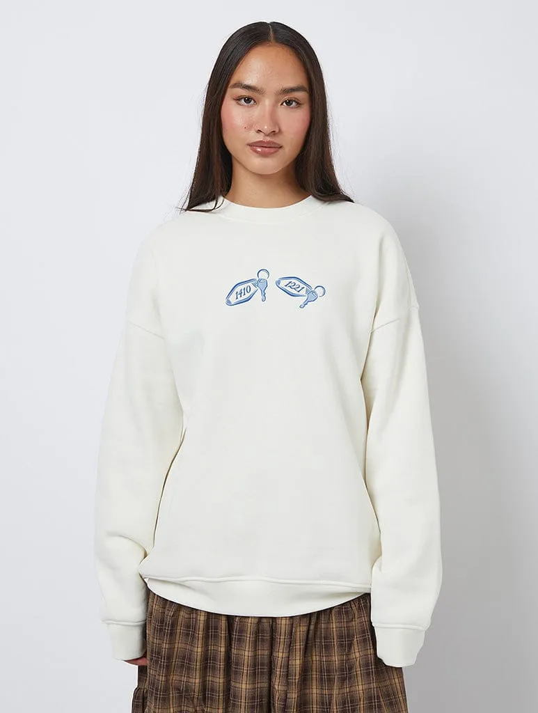 Heated Rivalry Collage Sweatshirt In White sold by Skinnydip London product image thumbnail 2