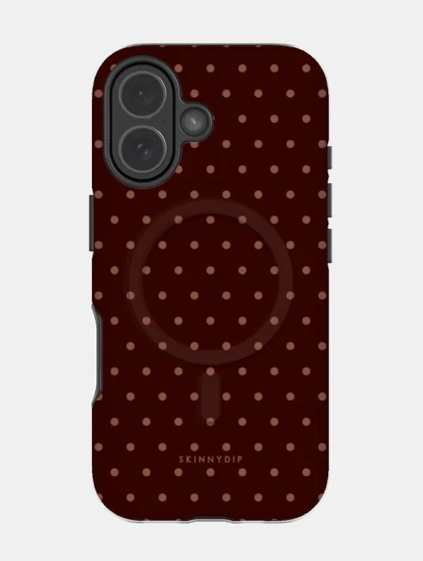 Chocolate Brown Mini Dots Magsafe Ultra Protective iPhone Case sold by Skinnydip London
