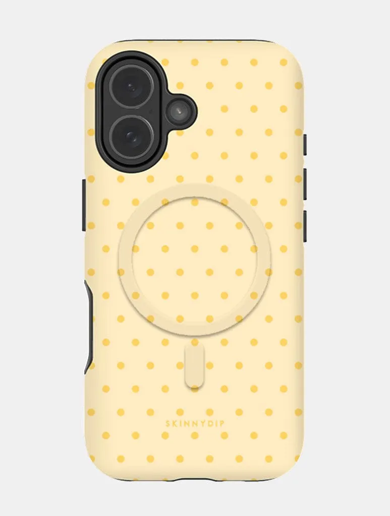 Butter Yellow Mini Dots Magsafe Ultra Protective iPhone Case sold by Skinnydip London