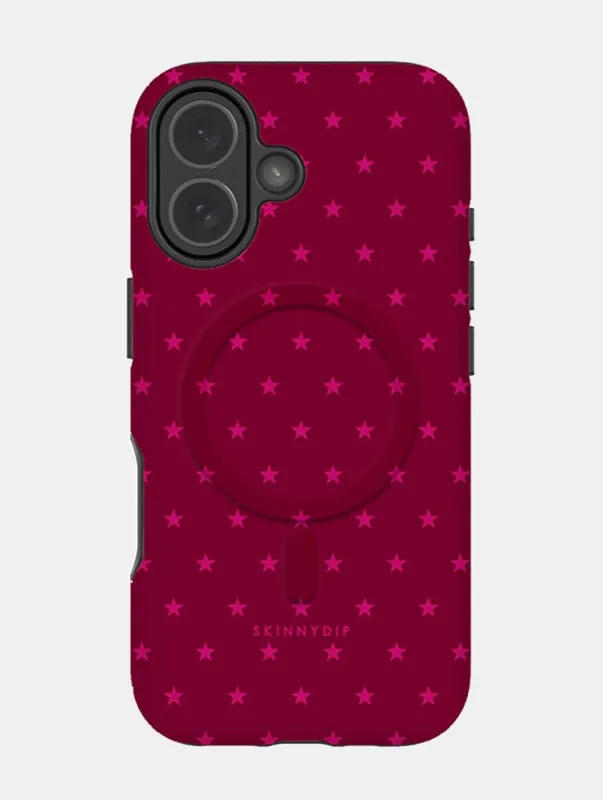 Mini Star Burgundy Magsafe Ultra Protective Case sold by Skinnydip London