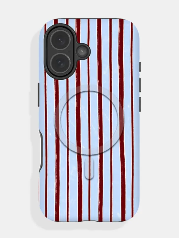 Brown and Blue Sketchy Stripes Magsafe Ultra Protective Case made by Skinnydip London