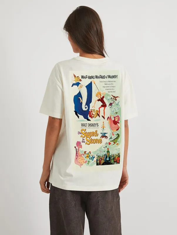 Disney The Sword And The Stone Classic Poster T-Shirt In White sold by Skinnydip London