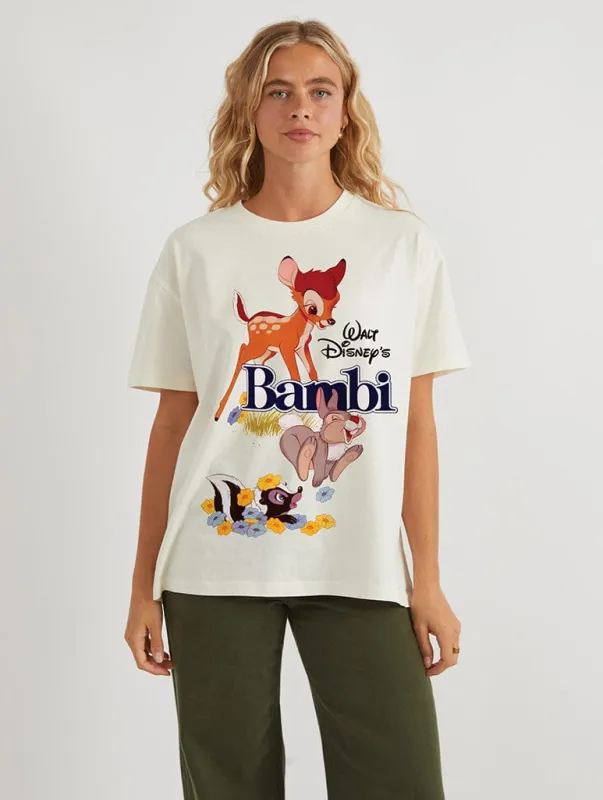 Disney Bambi Classic Poster T-Shirt In White sold by Skinnydip London