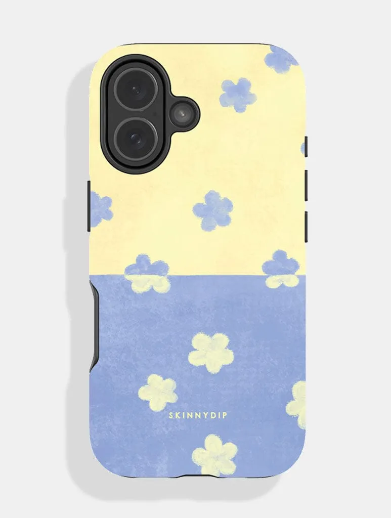 Blue and Yellow Two Tone Flower Ultra Protective iPhone Case sold by Skinnydip London