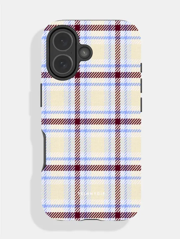 Butter, Blue and Brown Tartan Ultra Protective iPhone Case made by Skinnydip London