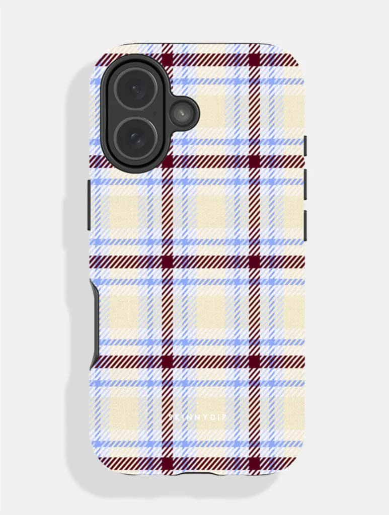 Butter, Blue and Brown Tartan Ultra Protective iPhone Case sold by Skinnydip London