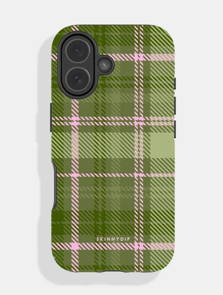 Green and Pink Tartan Ultra Protective iPhone Case sold by Skinnydip London