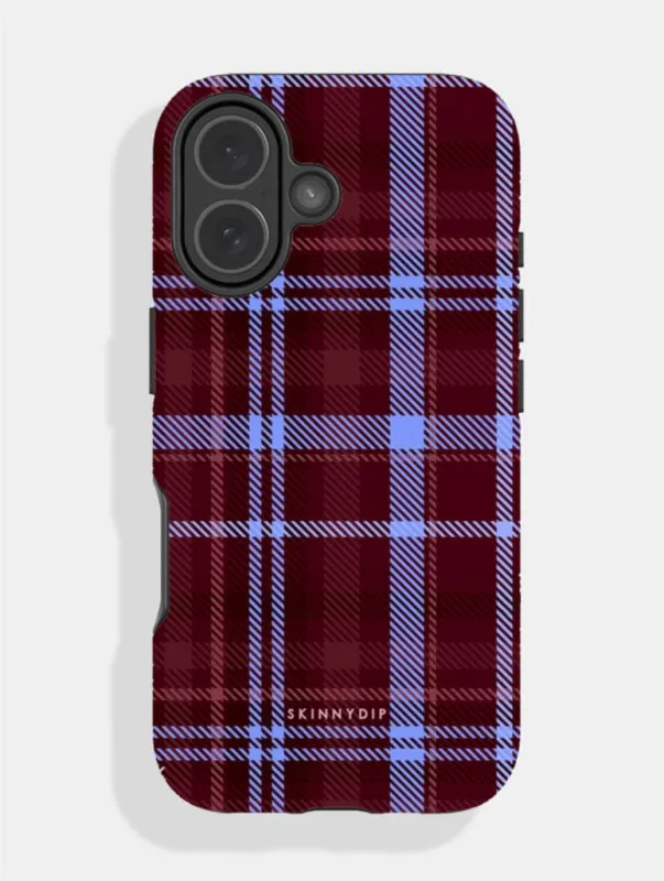 Chocolate and Blue Tartan Ultra Protective iPhone Case made by Skinnydip London