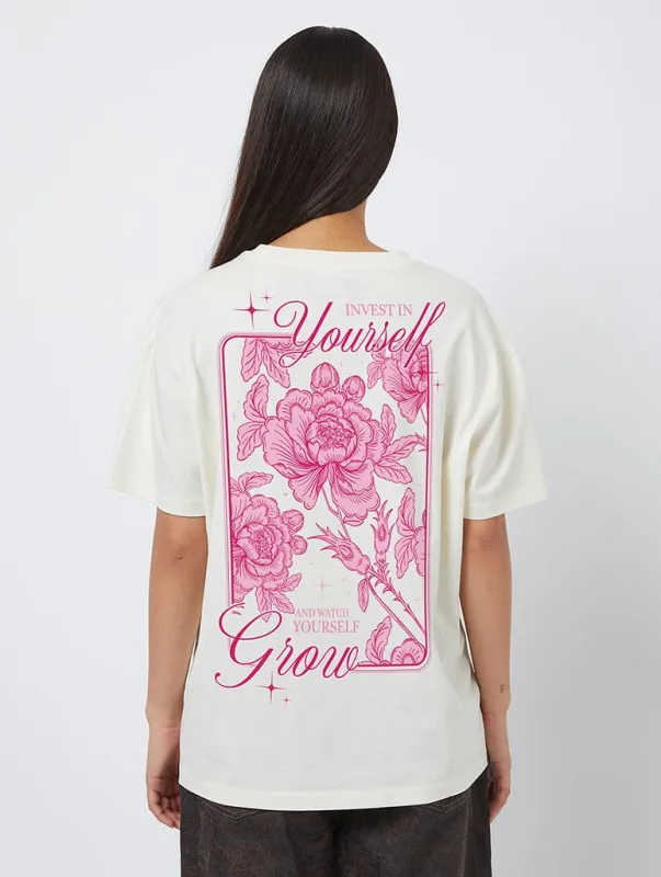 Watch Yourself Grow T-Shirt In White sold by Skinnydip London