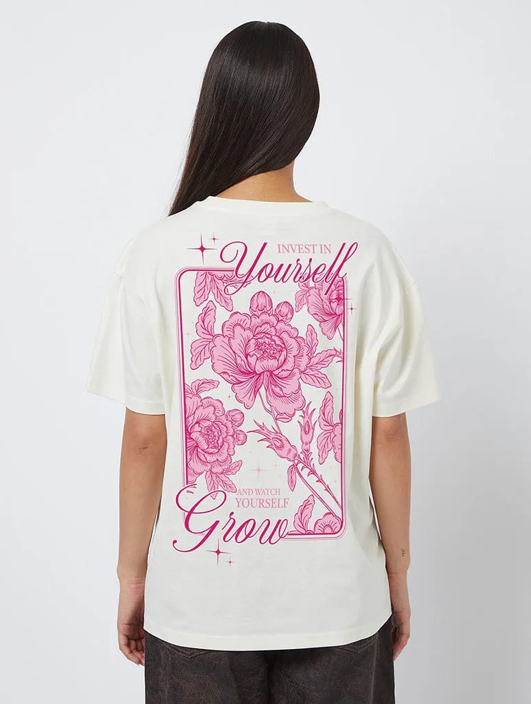 Watch Yourself Grow T-Shirt In White sold by Skinnydip London