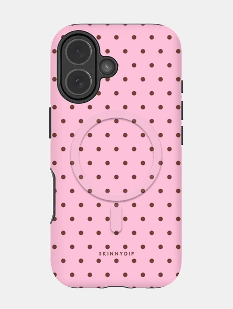 Pink and Brown Mini Dots Magsafe Ultra Protective iPhone Case sold by Skinnydip London
