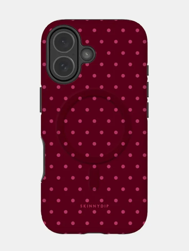 Burgundy Mini Dots Magsafe Ultra Protective iPhone Case sold by Skinnydip London