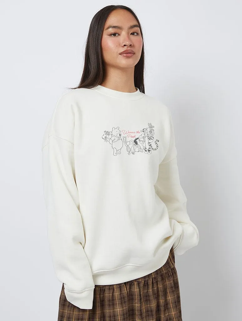 Disney Winnie The Pooh Love Is In The Air Sweatshirt In White sold by Skinnydip London product image thumbnail 2