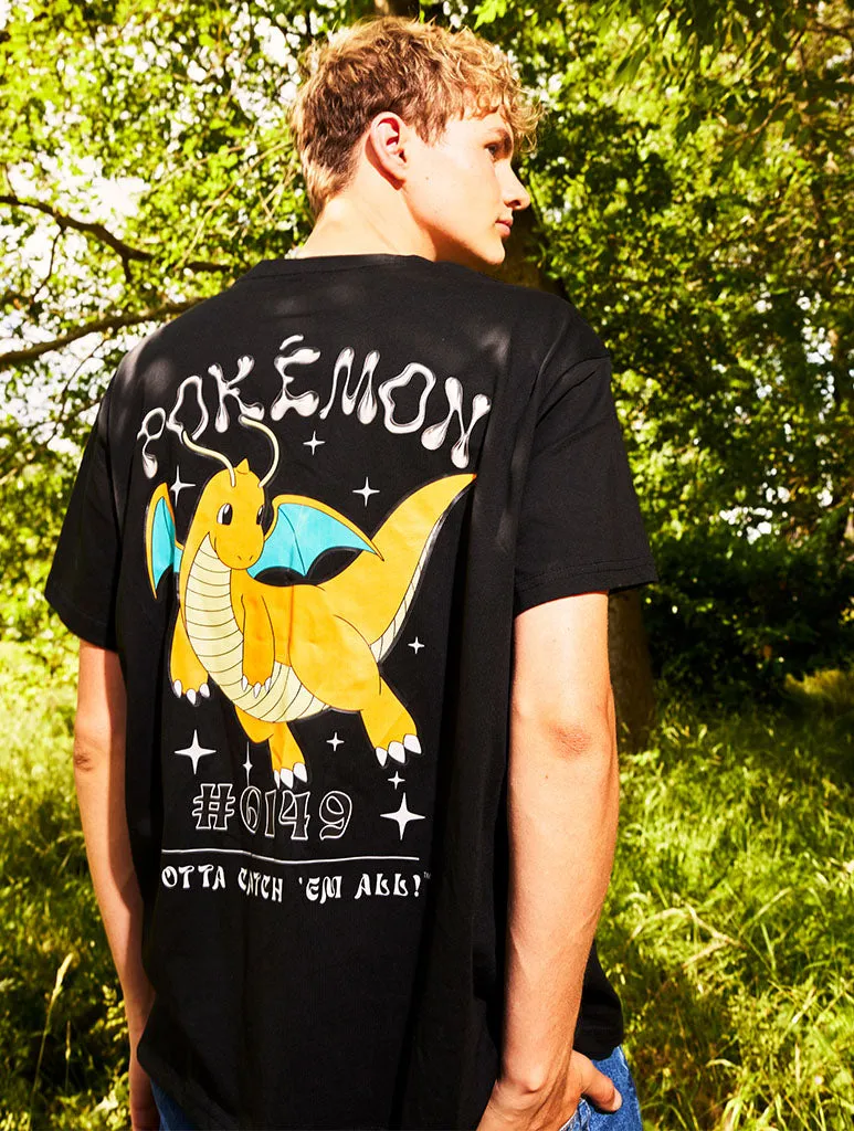 Pokemon Men's Dragonite T-Shirt In Black sold by Skinnydip London
