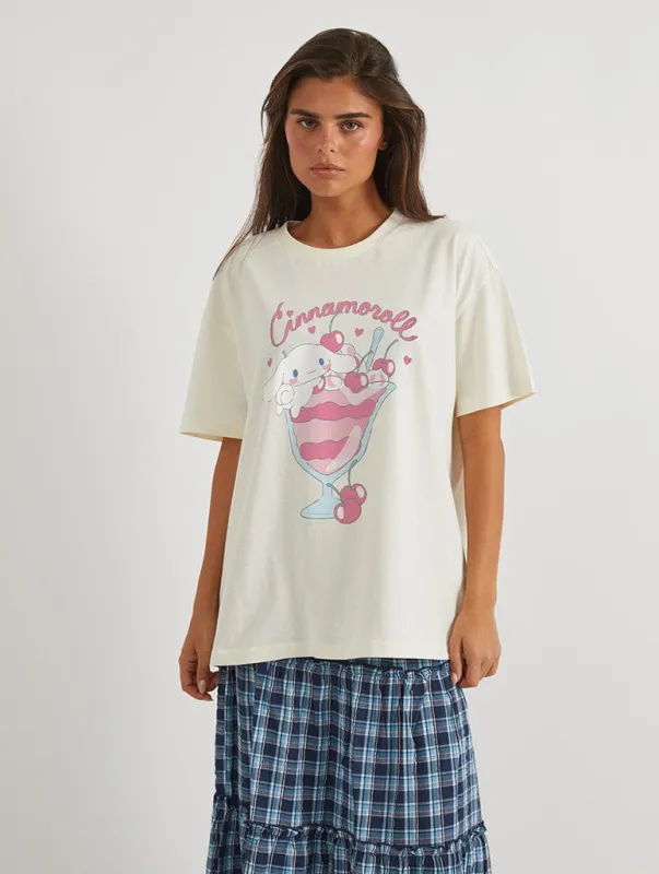 Hello Kitty x Skinnydip Cinnamoroll T-Shirt In White sold by Skinnydip London