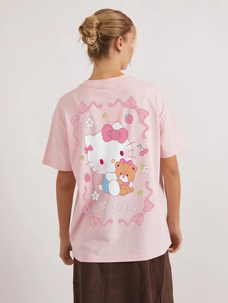 Hello Kitty x Skinnydip Teddy T-Shirt In Pink sold by Skinnydip London