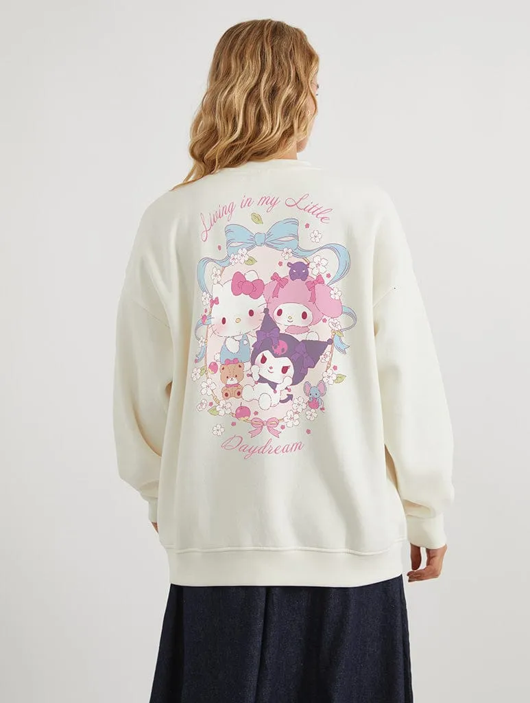 Hello Kitty & Friends Living In My Little Daydream Sweatshirt In White sold by Skinnydip London