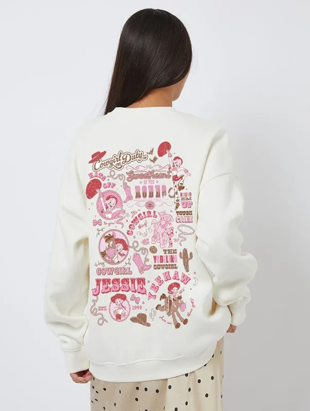 Disney Jessie Poster Sweatshirt In White sold by Skinnydip London