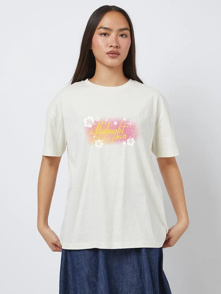 Midnight Sun Poster T-Shirt In White sold by Skinnydip London product image thumbnail 2