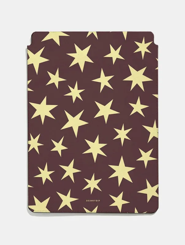 Maroon and Yellow Stars Tablet Sleeve sold by Skinnydip London