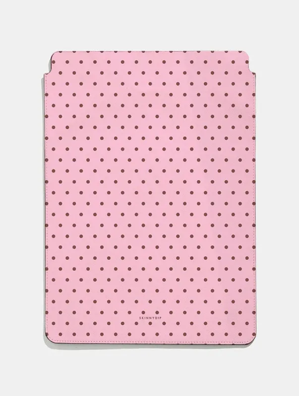 Pink and Brown Mini Dots Tablet Sleeve sold by Skinnydip London