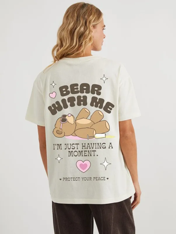 Bear With Me T-Shirt In White sold by Skinnydip London