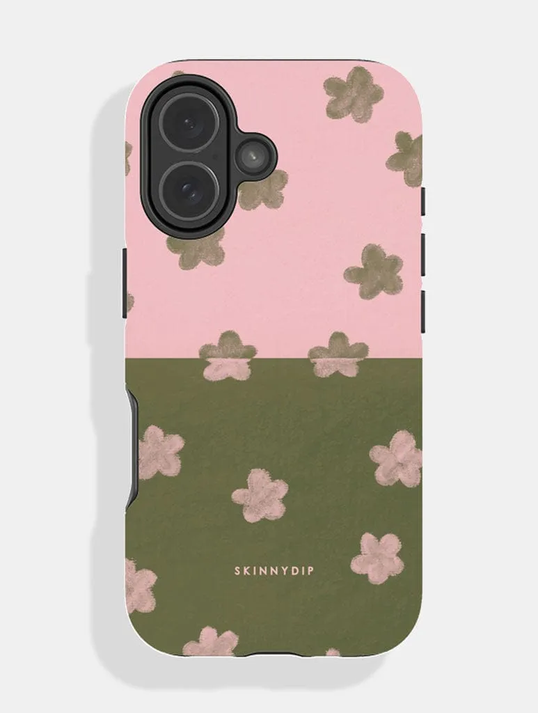 Strawberry and Matcha Two-Tone Flower Ultra Protective iPhone Case sold by Skinnydip London