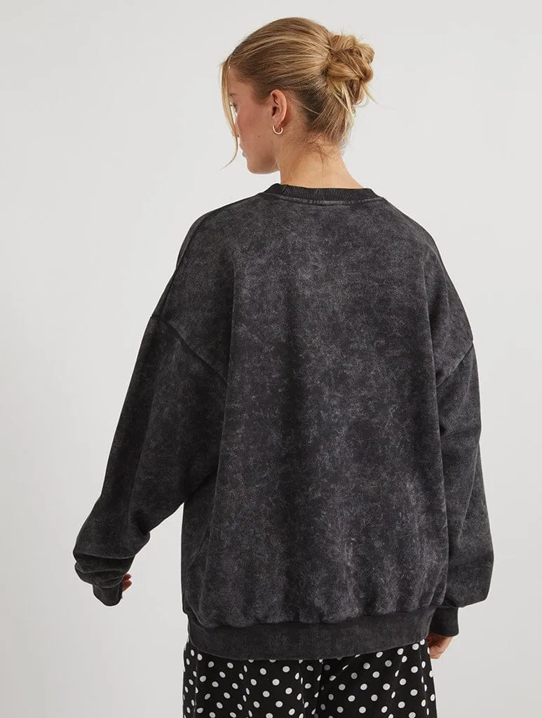 Disney Mickey and Minnie True Love Sweatshirt In Acid Wash sold by Skinnydip London product image thumbnail 2