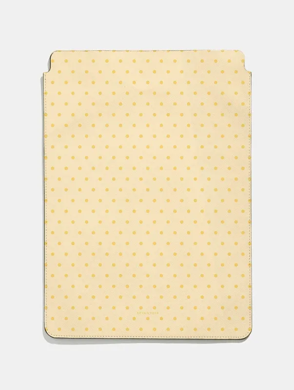 Butter Yellow Mini Dots Tablet Sleeve sold by Skinnydip London