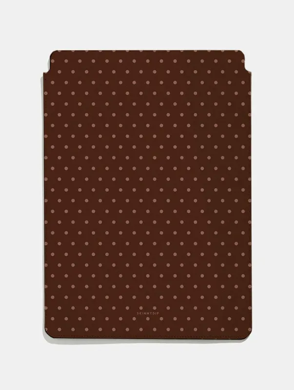 Chocolate Brown Mini Dots Tablet Sleeve sold by Skinnydip London