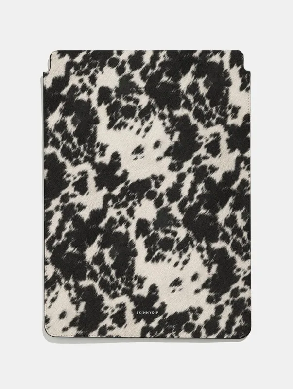 Cow Print Black and White Tablet Sleeve sold by Skinnydip London