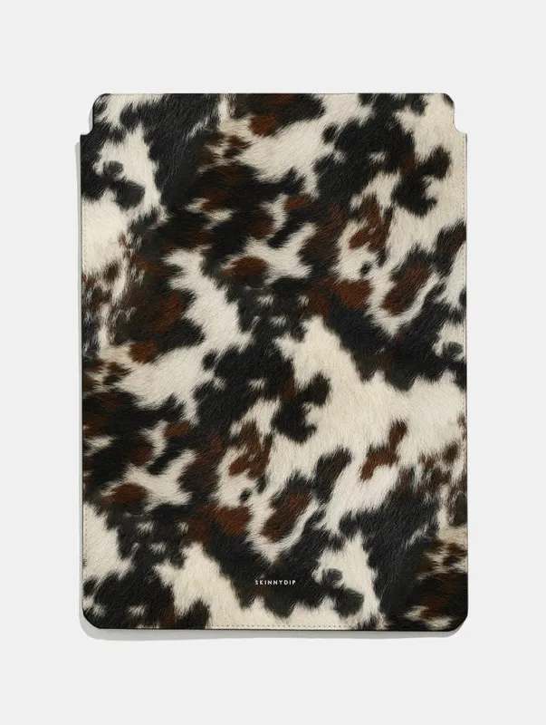 Cow Print Brown and Black Tablet Sleeve sold by Skinnydip London