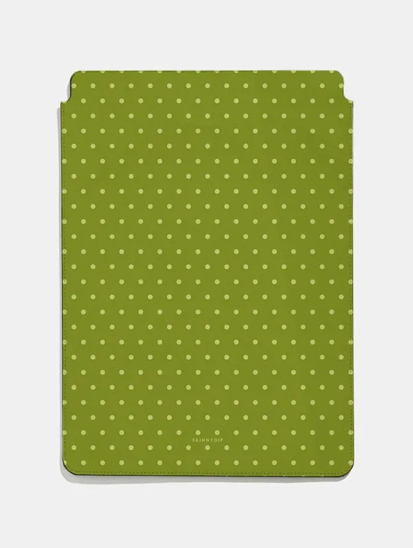 Olive Green Mini Dots Tablet Sleeve sold by Skinnydip London