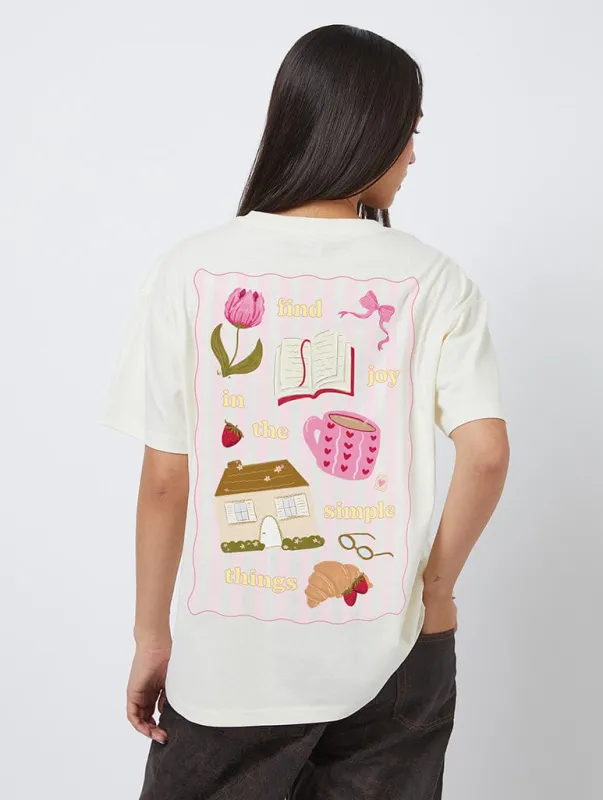 Find Joy In The Simple Things T-Shirt In White sold by Skinnydip London