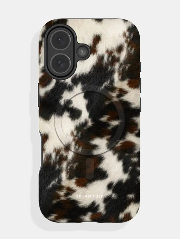 Cow Print Brown and Black Magsafe Ultra Protective iPhone Case made by Skinnydip London
