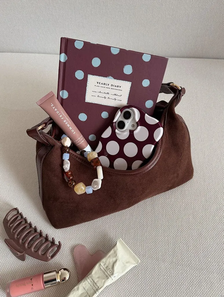 Maroon and Cream Polka Dots Wiggle Ultra Protective iPhone Case sold by Skinnydip London product image thumbnail 2