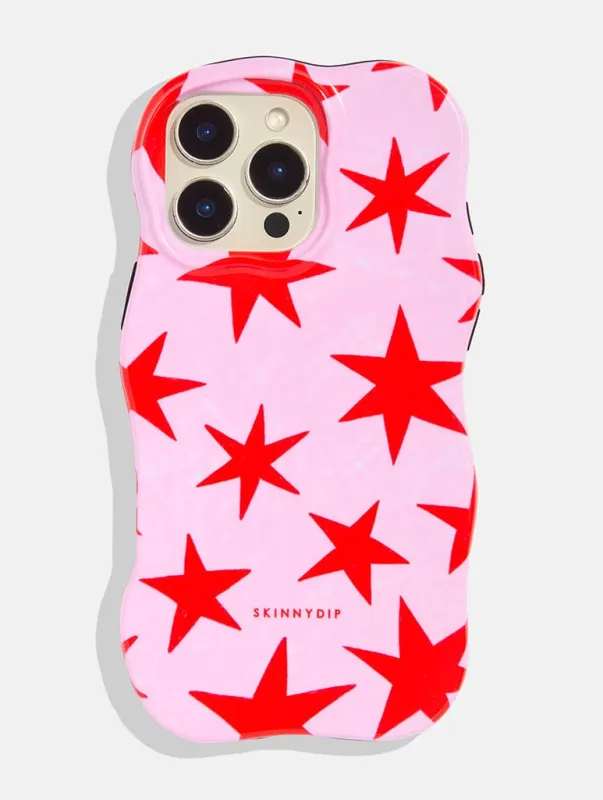 Pink and Red Stars Wiggle Ultra Protective iPhone Case sold by Skinnydip London