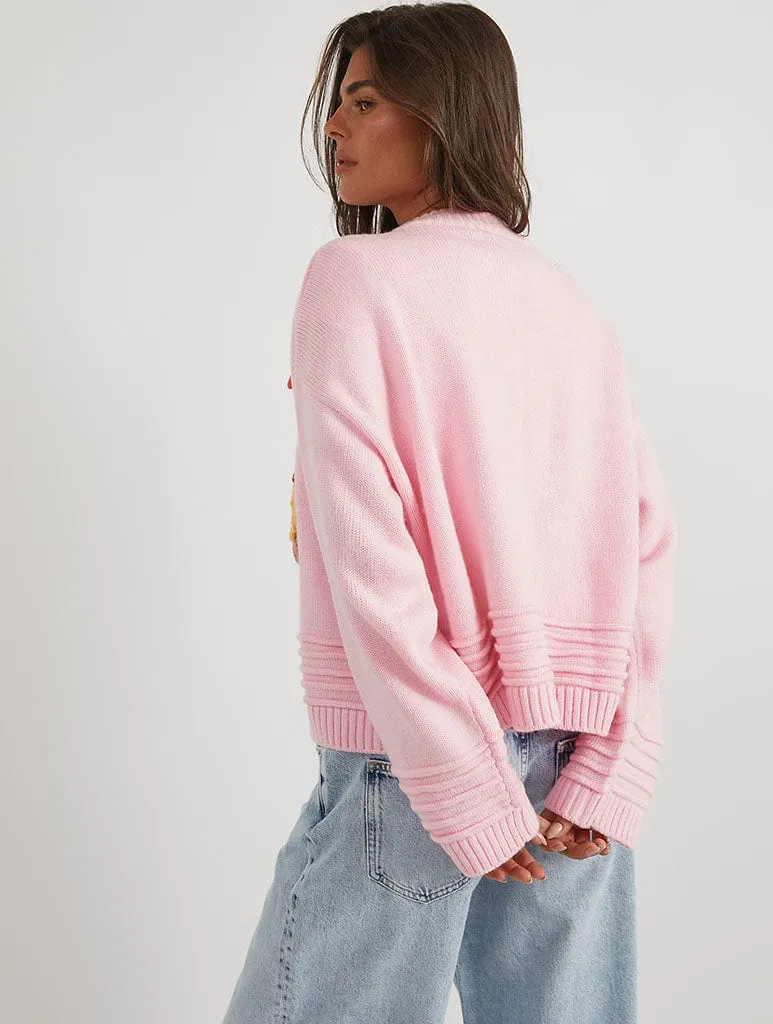 3D Ice Cream Pink Knitted Cardigan sold by Skinnydip London product image thumbnail 5