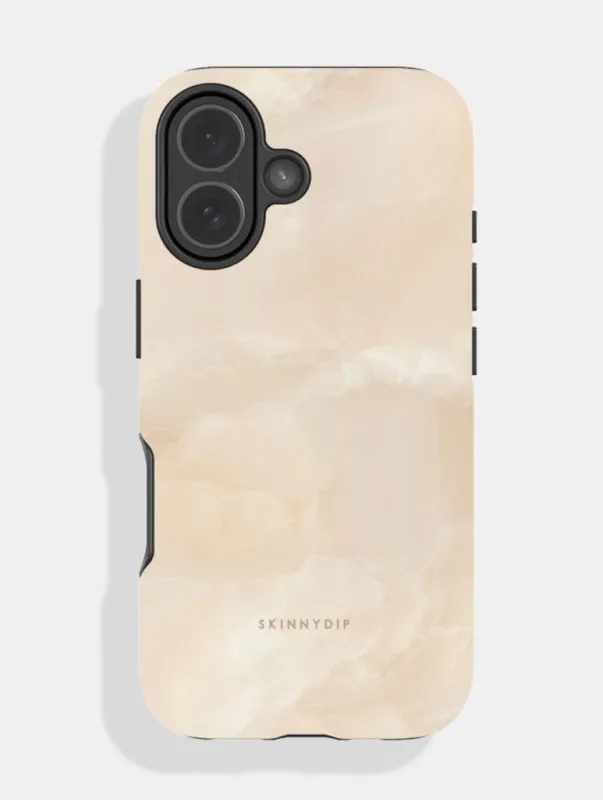 Cream Marble Ultra Protective iPhone Case made by Skinnydip London