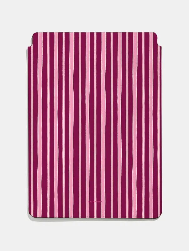 Pink and Burgundy Stripe Tablet Sleeve sold by Skinnydip London