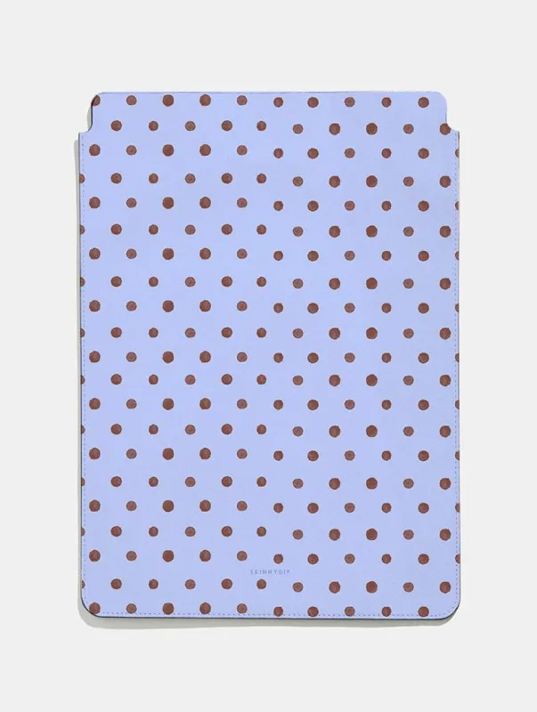 Brown and Blue Painted Polka Dot Tablet Sleeve sold by Skinnydip London