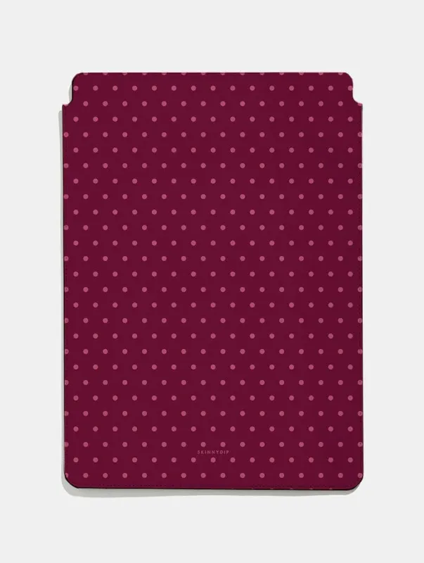 Burgundy Mini Dots Tablet Sleeve sold by Skinnydip London