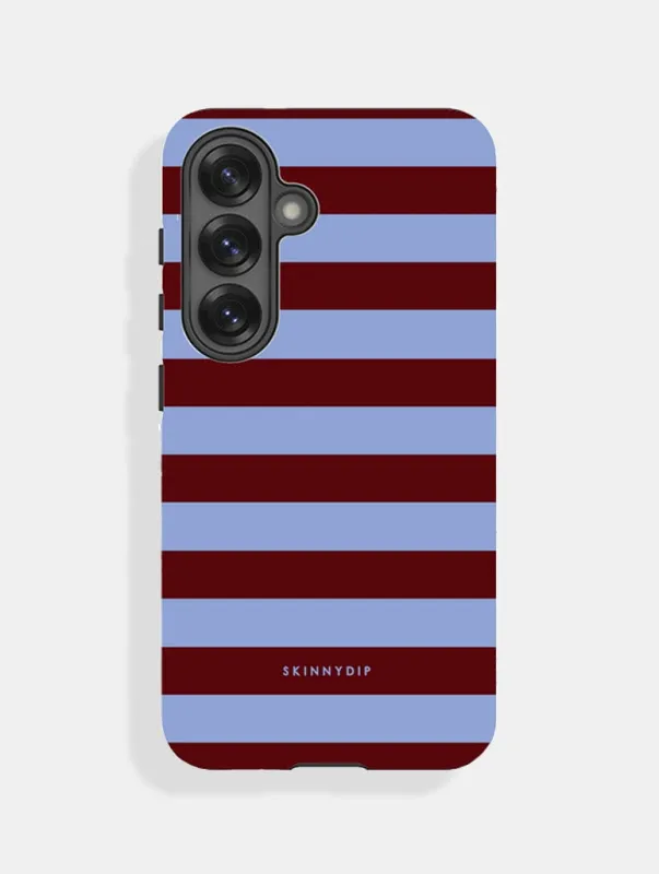 Maroon and Blue Stripes Ultra Protective Samsung Case sold by Skinnydip London