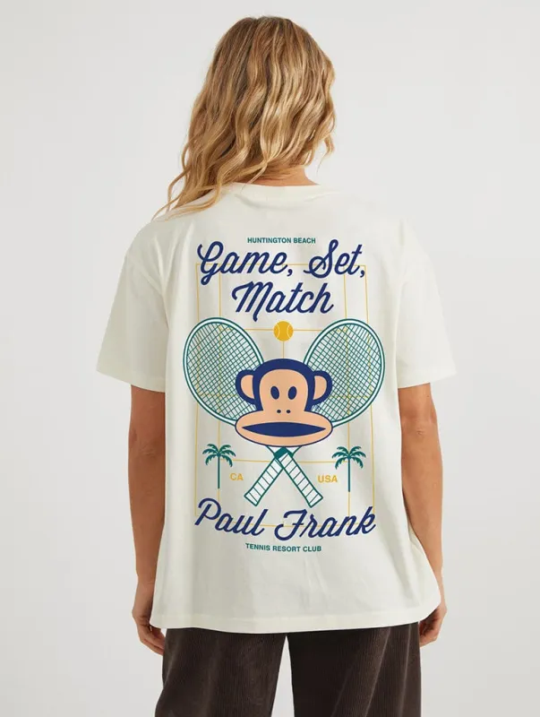 Paul Frank x Skinnydip Game Set Match T-Shirt In White sold by Skinnydip London